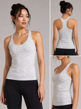lululemon athletica Heathered Light Gray Racerback Tank